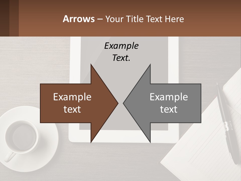A Tablet Computer Sitting On Top Of A Desk Next To A Cup Of Coffee PowerPoint Template