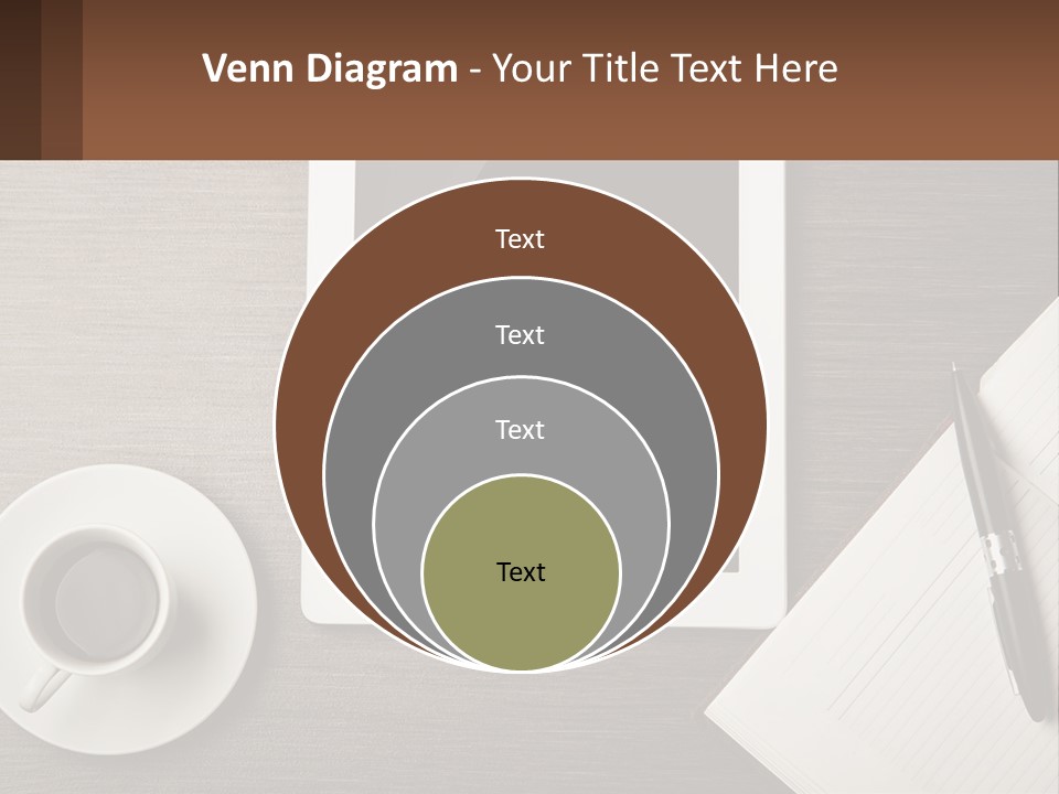 A Tablet Computer Sitting On Top Of A Desk Next To A Cup Of Coffee PowerPoint Template