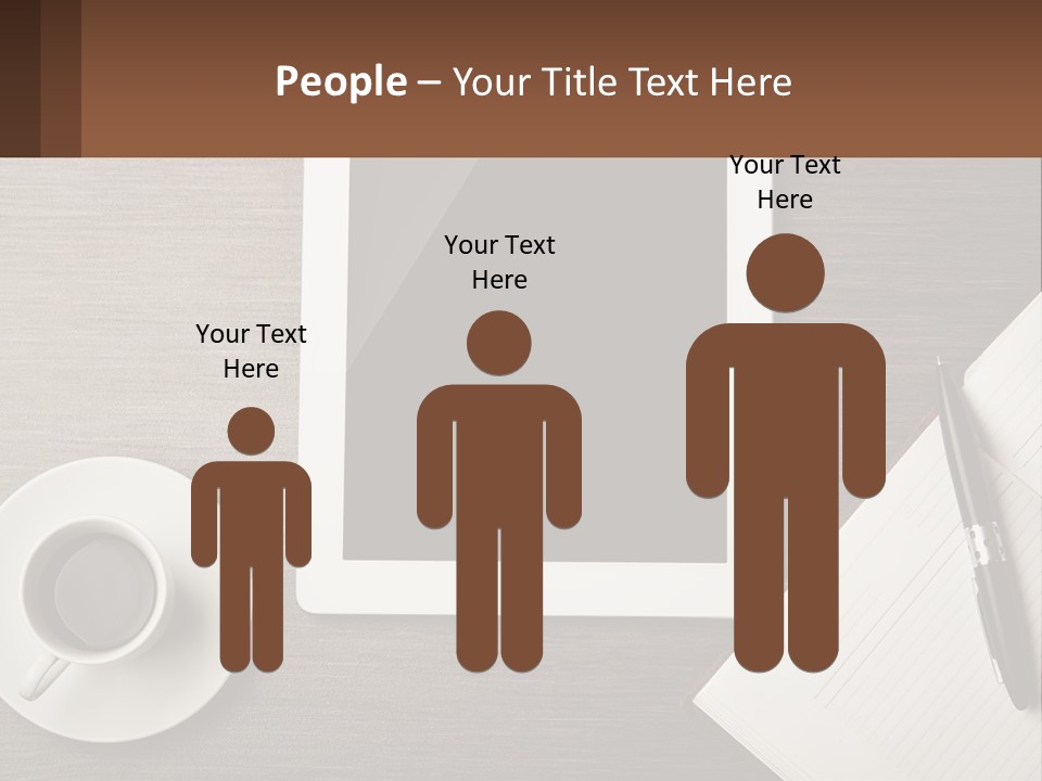 A Tablet Computer Sitting On Top Of A Desk Next To A Cup Of Coffee PowerPoint Template