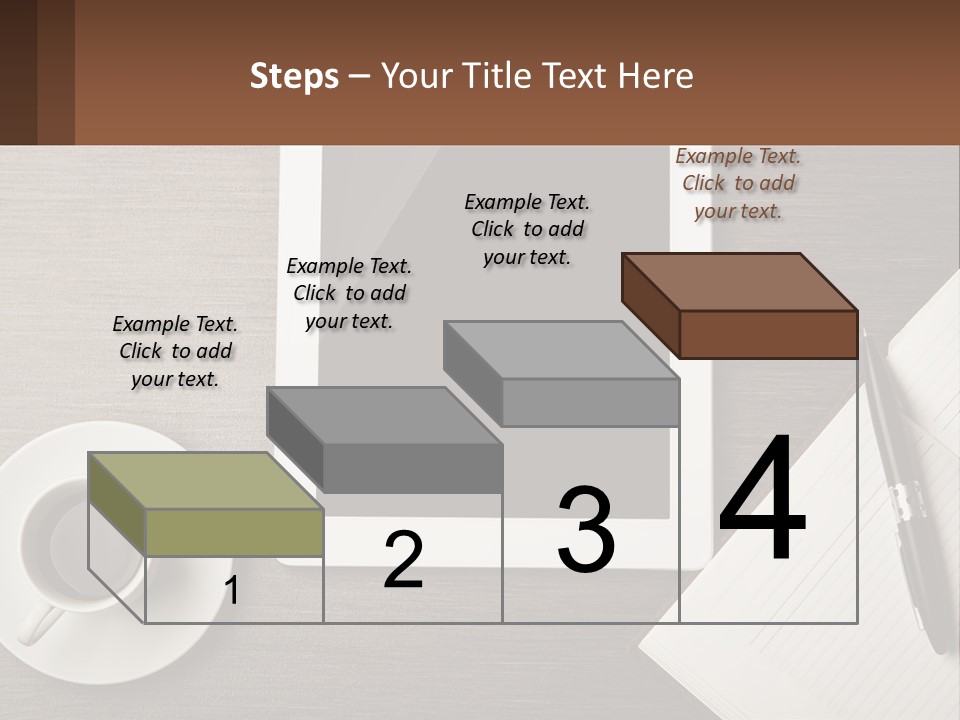 A Tablet Computer Sitting On Top Of A Desk Next To A Cup Of Coffee PowerPoint Template