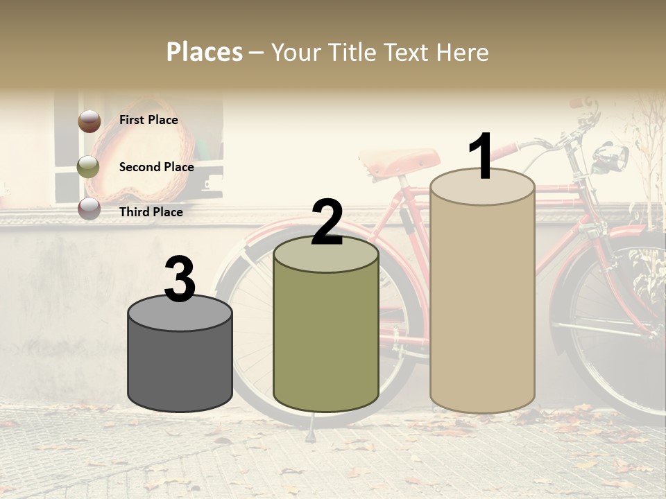 A Red Bike Parked Next To A Window PowerPoint Template