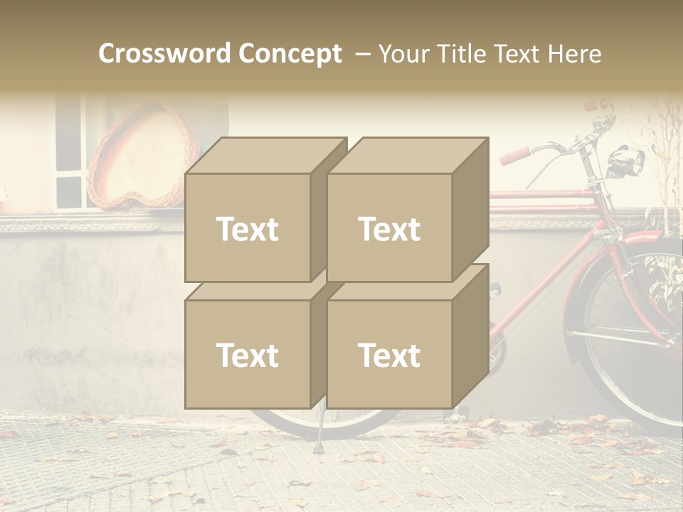 A Red Bike Parked Next To A Window PowerPoint Template