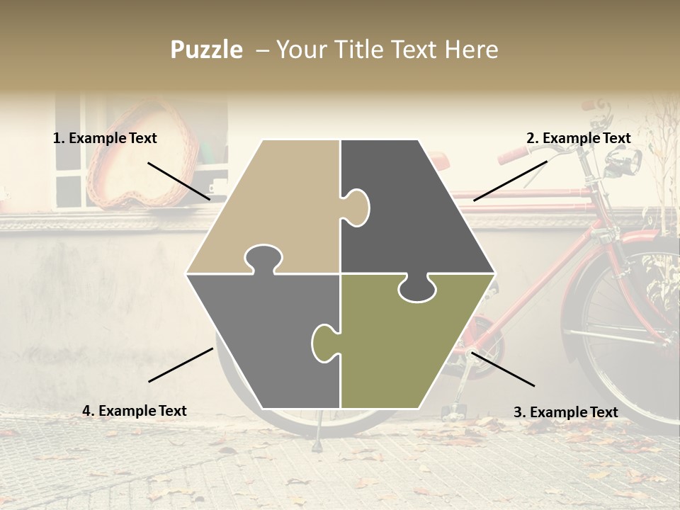 A Red Bike Parked Next To A Window PowerPoint Template