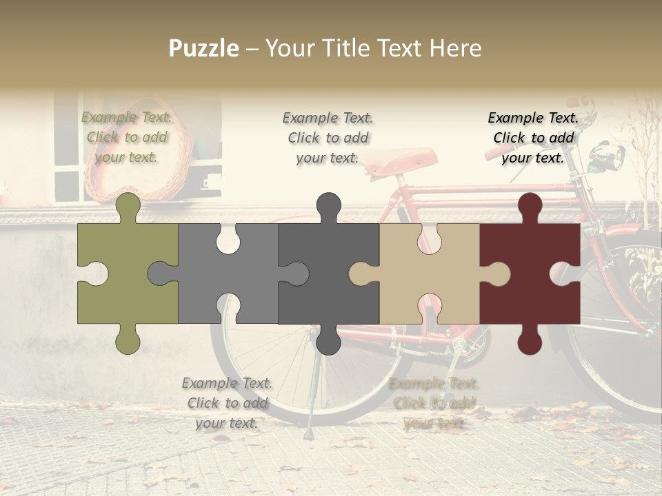 A Red Bike Parked Next To A Window PowerPoint Template