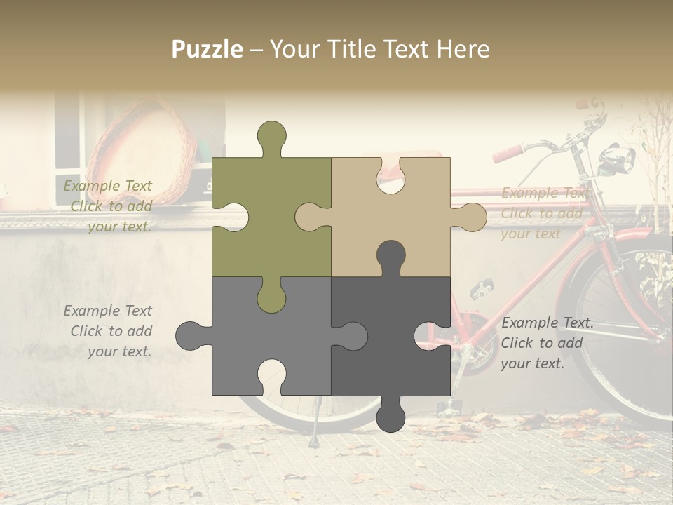 A Red Bike Parked Next To A Window PowerPoint Template