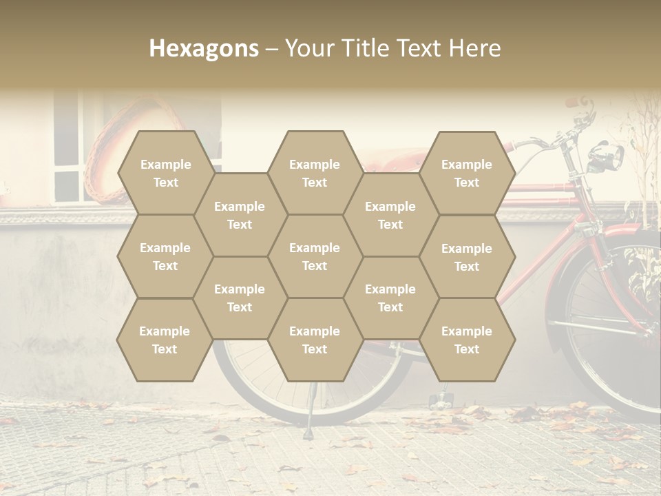 A Red Bike Parked Next To A Window PowerPoint Template