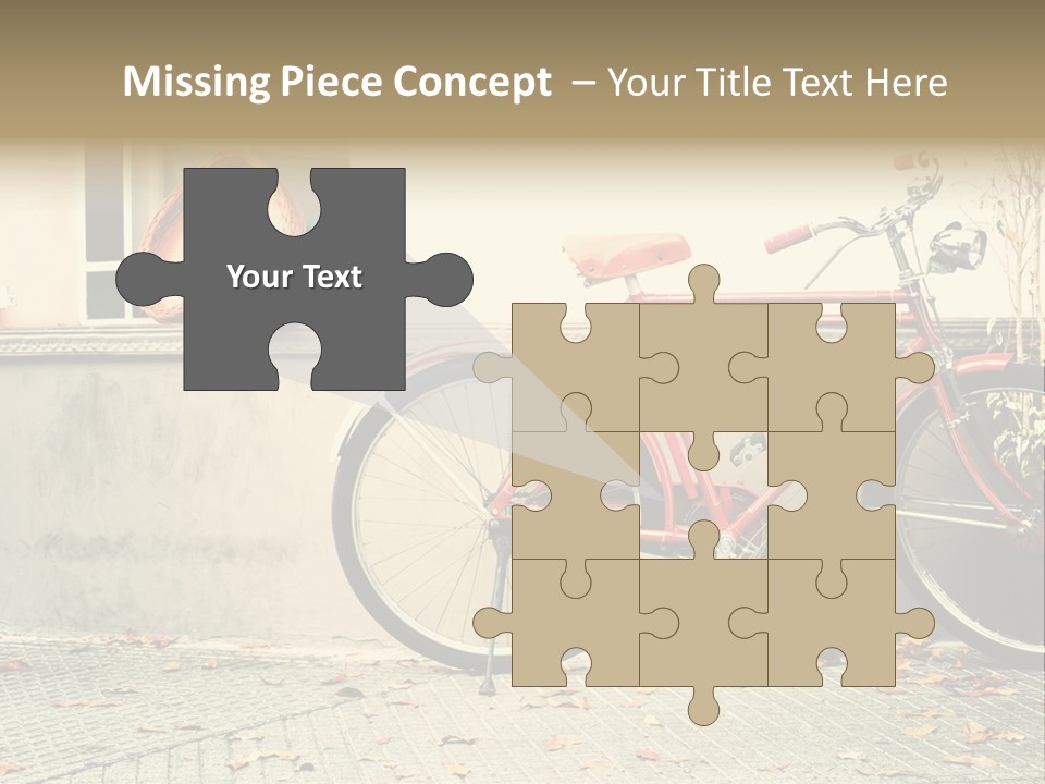 A Red Bike Parked Next To A Window PowerPoint Template