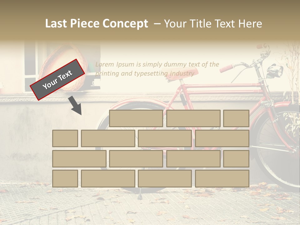 A Red Bike Parked Next To A Window PowerPoint Template