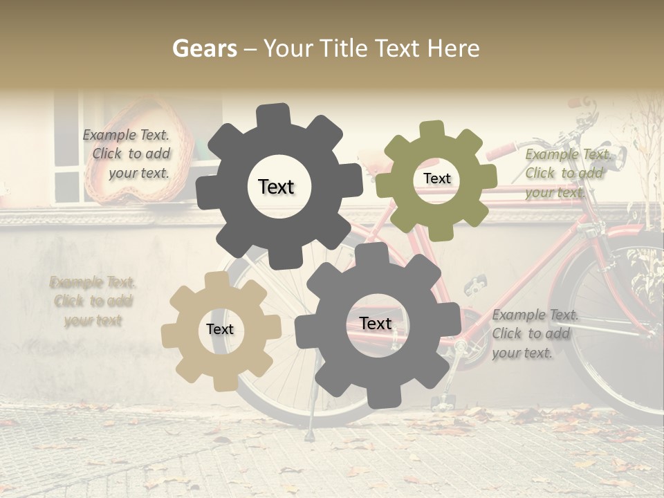 A Red Bike Parked Next To A Window PowerPoint Template