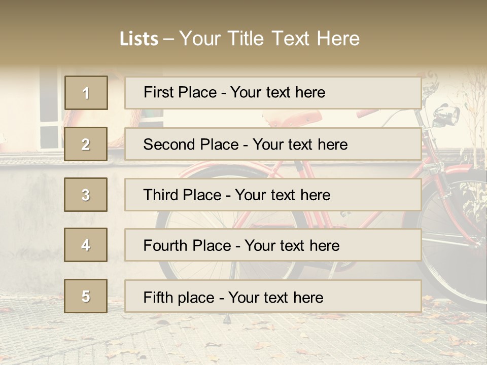 A Red Bike Parked Next To A Window PowerPoint Template
