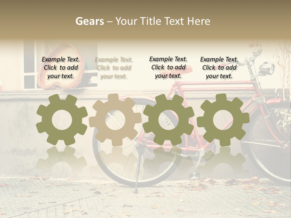 A Red Bike Parked Next To A Window PowerPoint Template