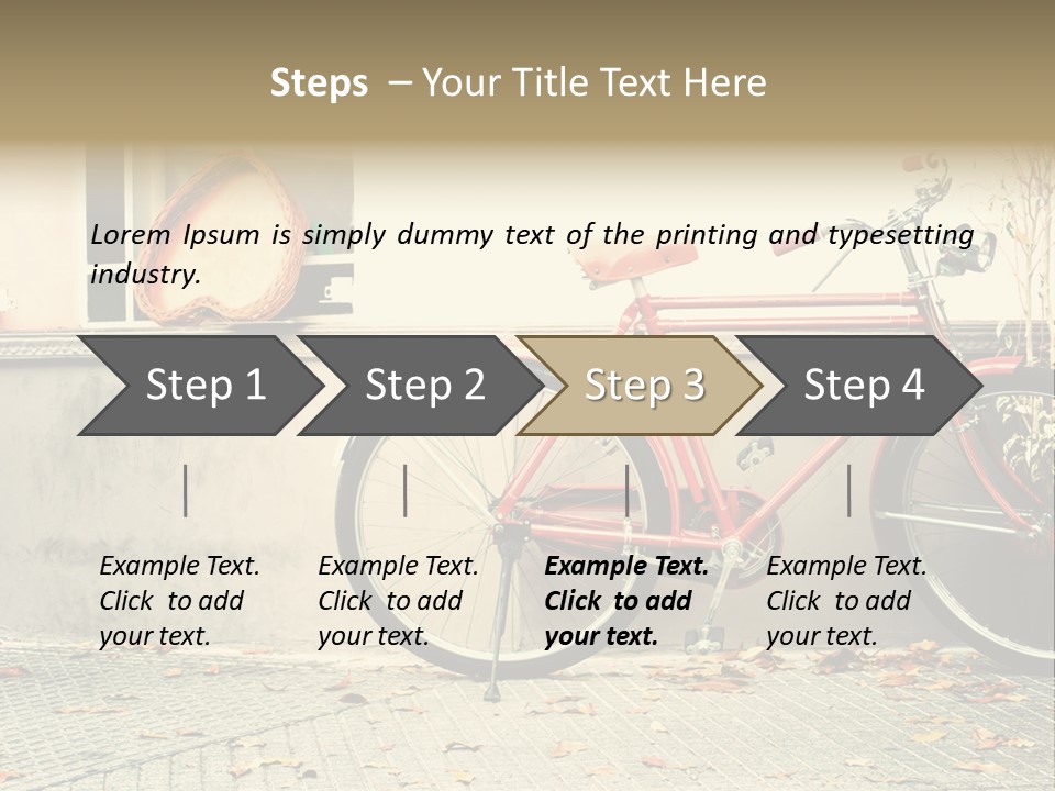 A Red Bike Parked Next To A Window PowerPoint Template