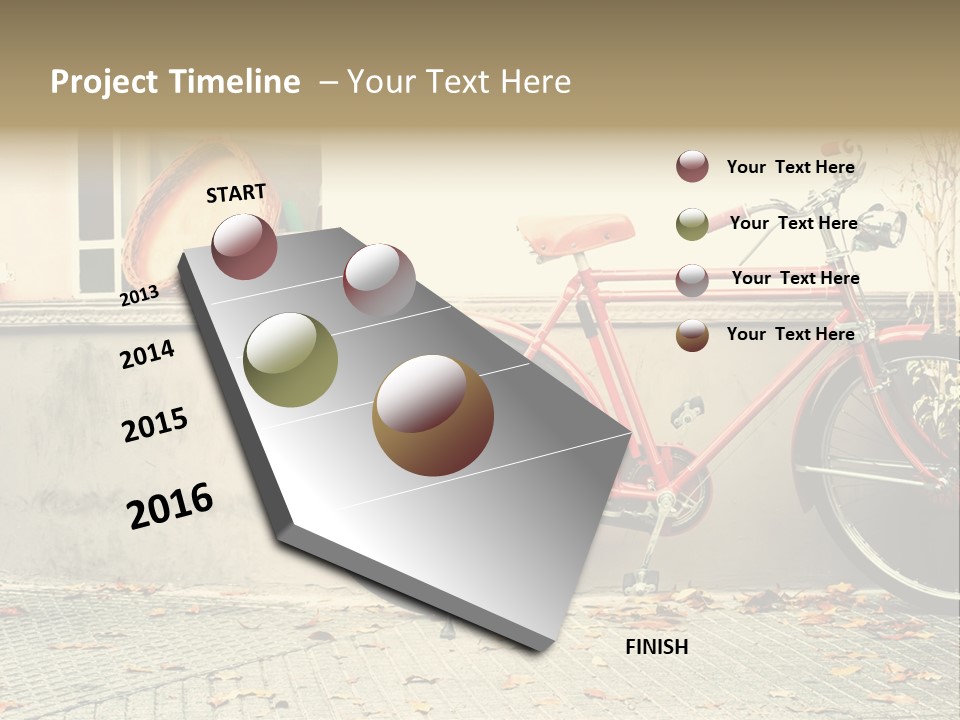 A Red Bike Parked Next To A Window PowerPoint Template