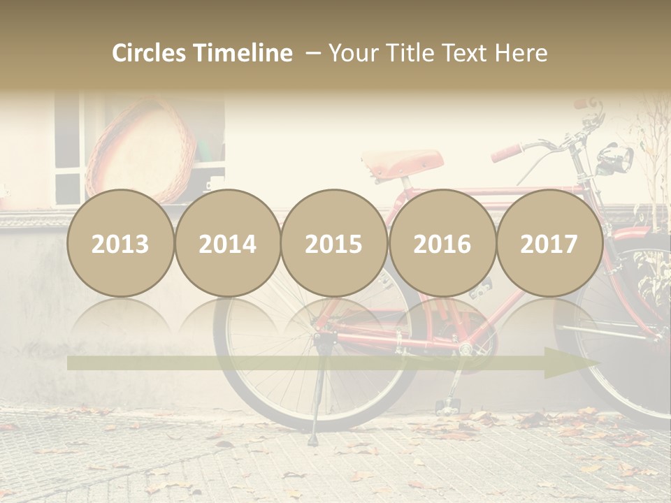 A Red Bike Parked Next To A Window PowerPoint Template