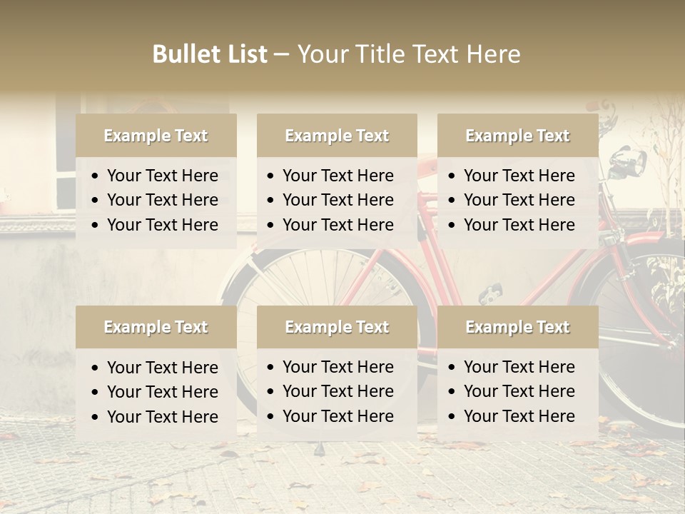 A Red Bike Parked Next To A Window PowerPoint Template