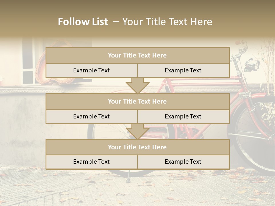 A Red Bike Parked Next To A Window PowerPoint Template