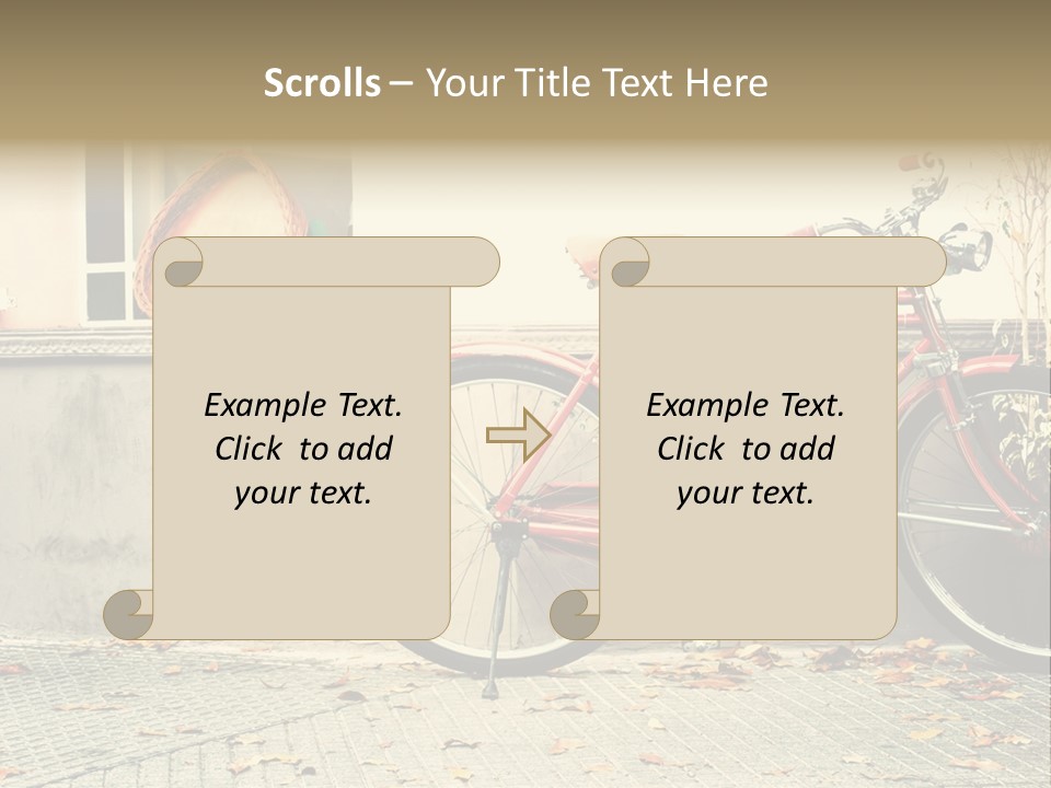 A Red Bike Parked Next To A Window PowerPoint Template