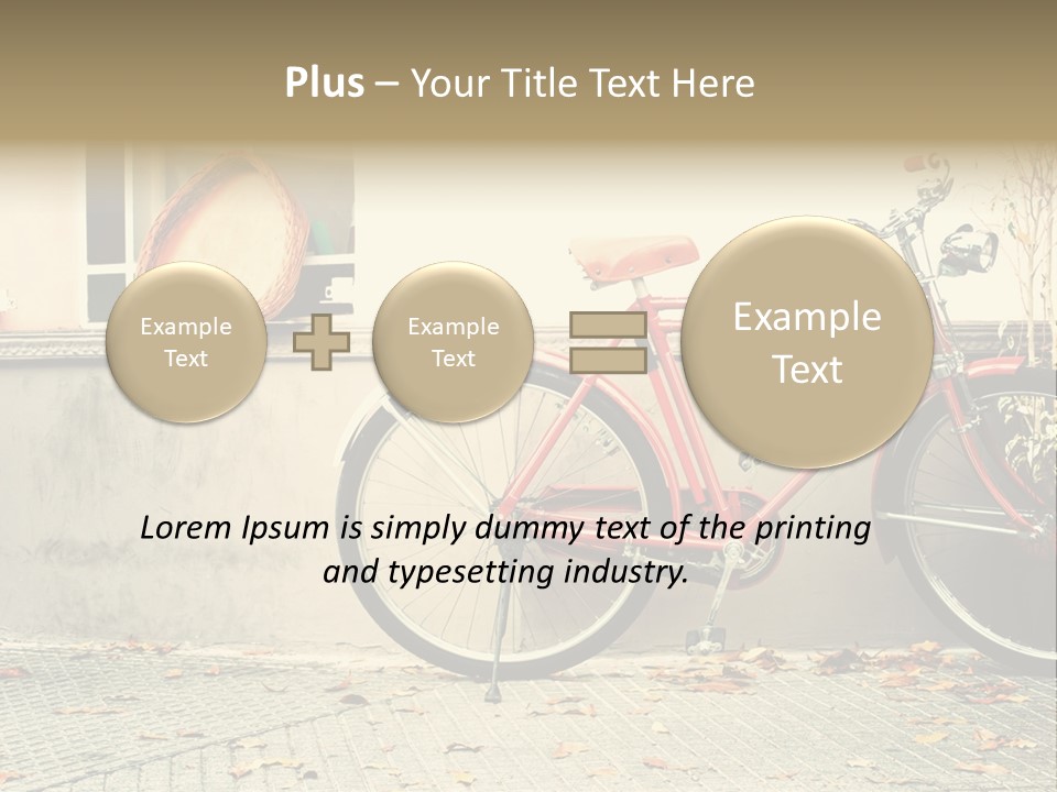 A Red Bike Parked Next To A Window PowerPoint Template