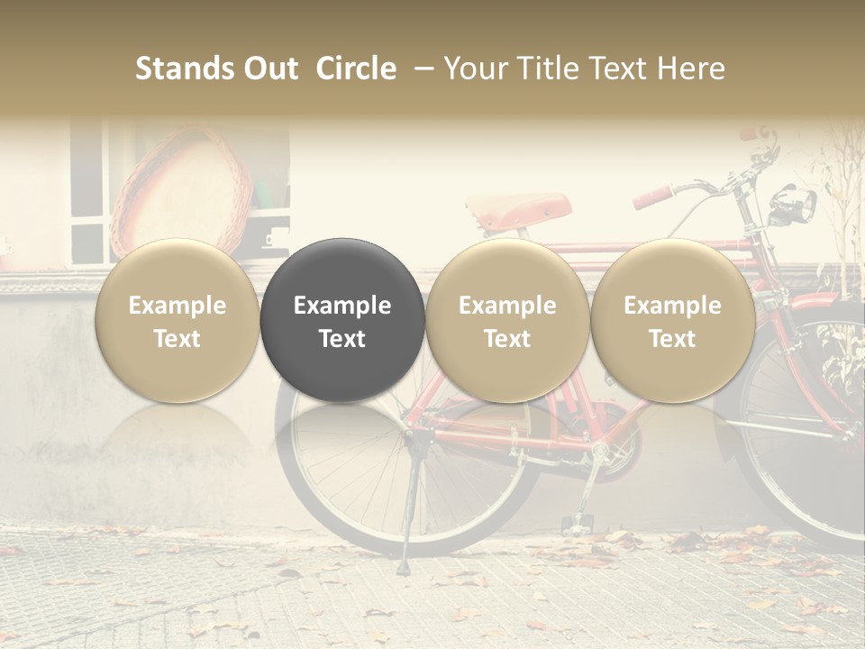 A Red Bike Parked Next To A Window PowerPoint Template