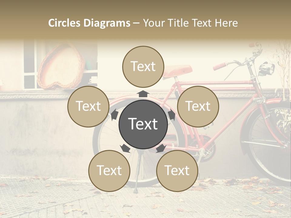 A Red Bike Parked Next To A Window PowerPoint Template