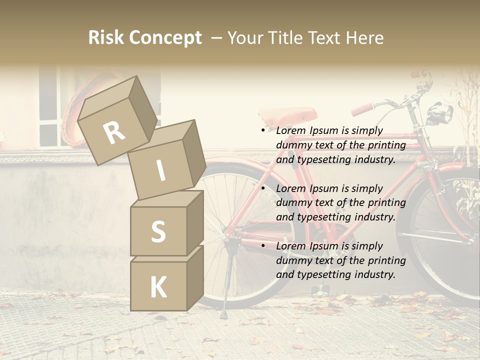 A Red Bike Parked Next To A Window PowerPoint Template