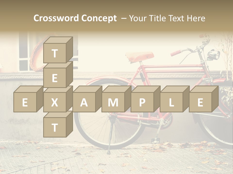 A Red Bike Parked Next To A Window PowerPoint Template