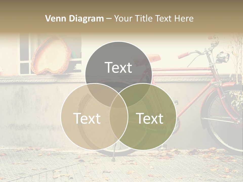 A Red Bike Parked Next To A Window PowerPoint Template