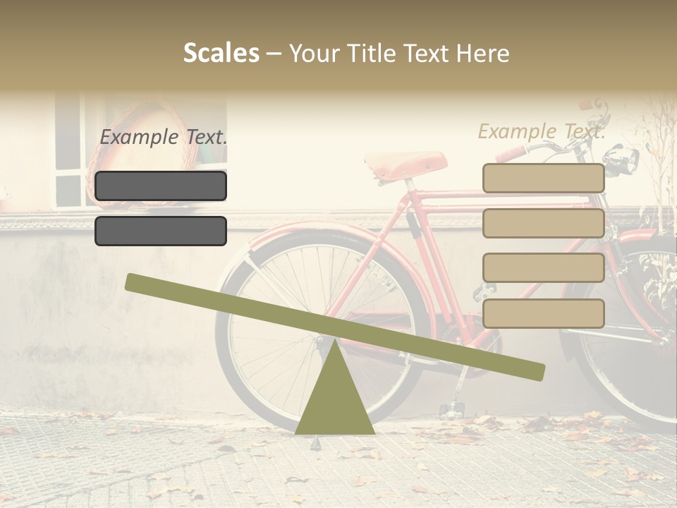 A Red Bike Parked Next To A Window PowerPoint Template