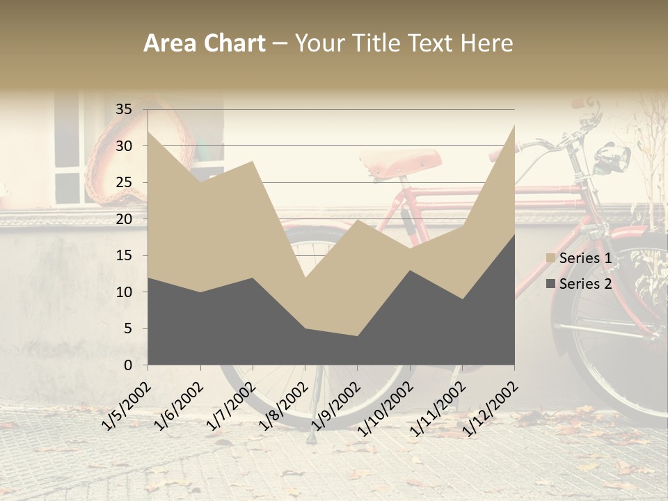 A Red Bike Parked Next To A Window PowerPoint Template