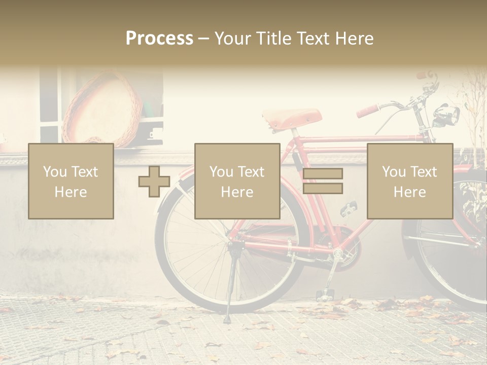 A Red Bike Parked Next To A Window PowerPoint Template