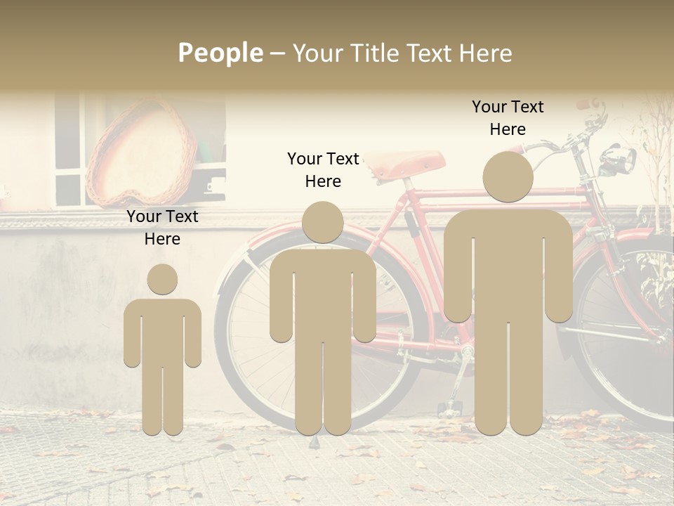 A Red Bike Parked Next To A Window PowerPoint Template