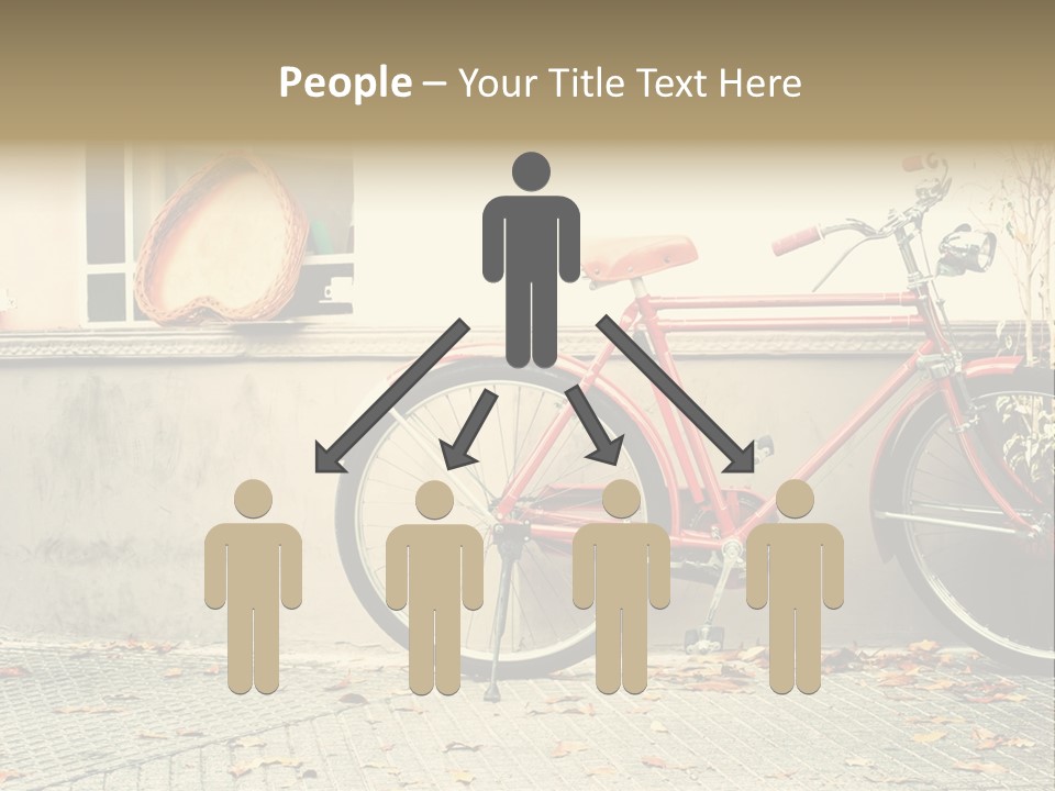 A Red Bike Parked Next To A Window PowerPoint Template