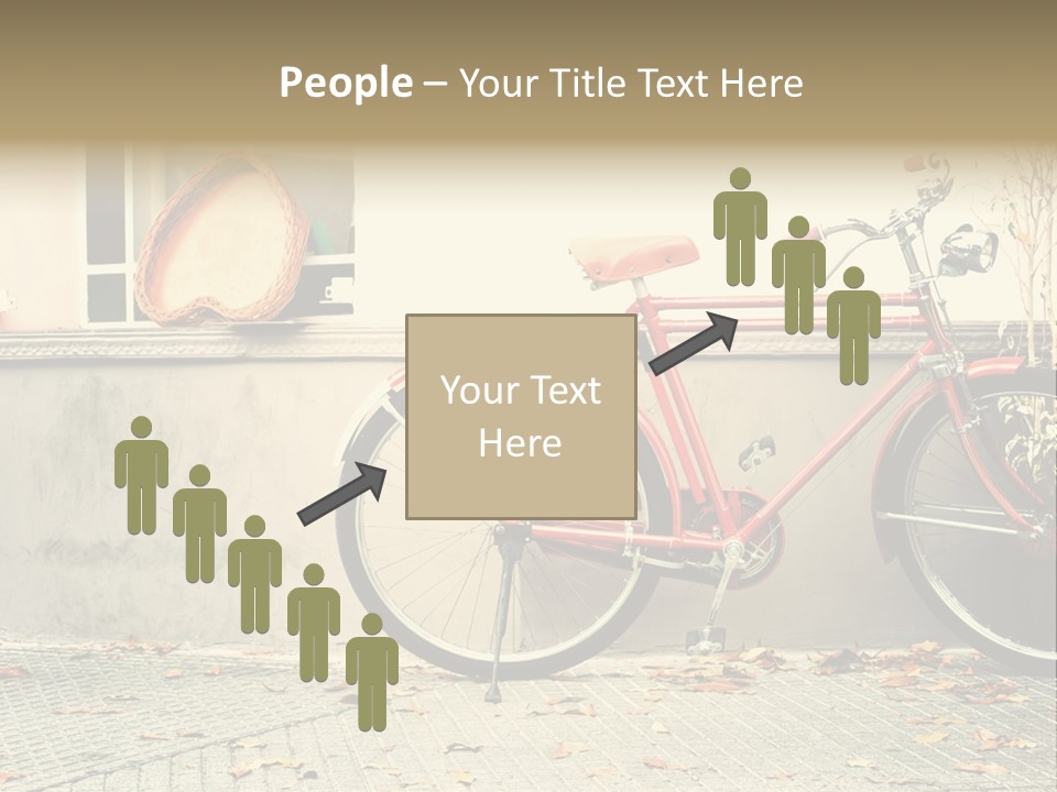 A Red Bike Parked Next To A Window PowerPoint Template