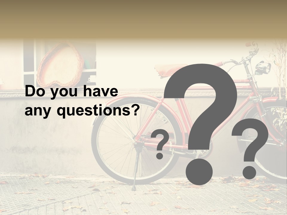 A Red Bike Parked Next To A Window PowerPoint Template