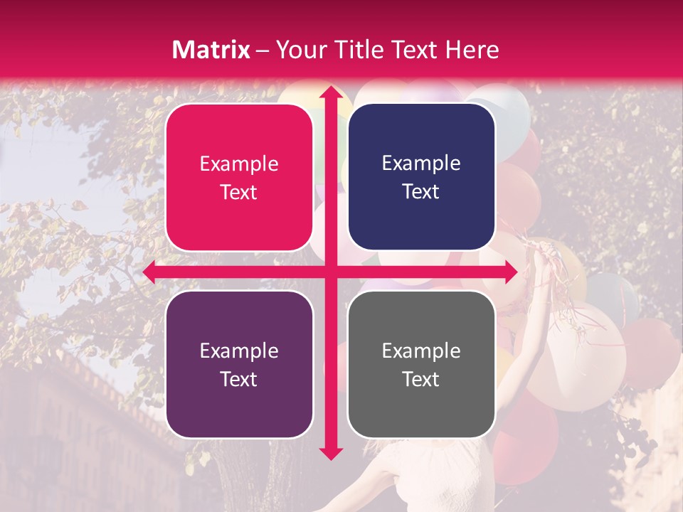 A Woman Holding A Bunch Of Balloons In Her Hands PowerPoint Template