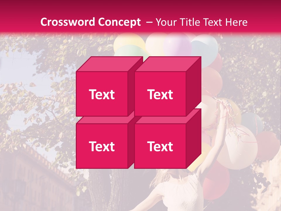 A Woman Holding A Bunch Of Balloons In Her Hands PowerPoint Template