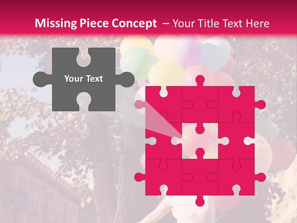 A Woman Holding A Bunch Of Balloons In Her Hands PowerPoint Template