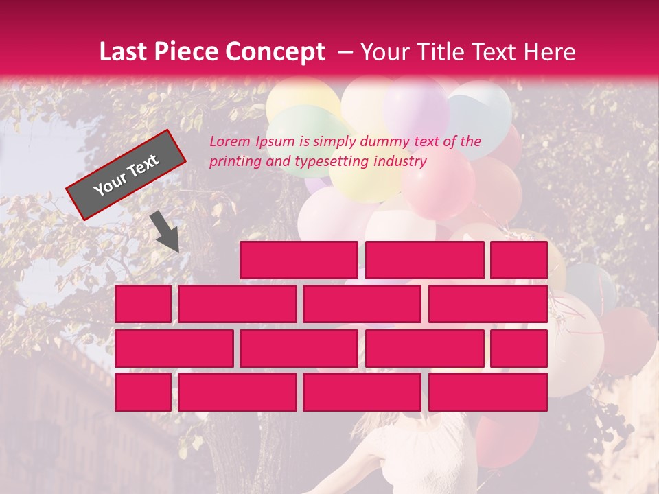 A Woman Holding A Bunch Of Balloons In Her Hands PowerPoint Template