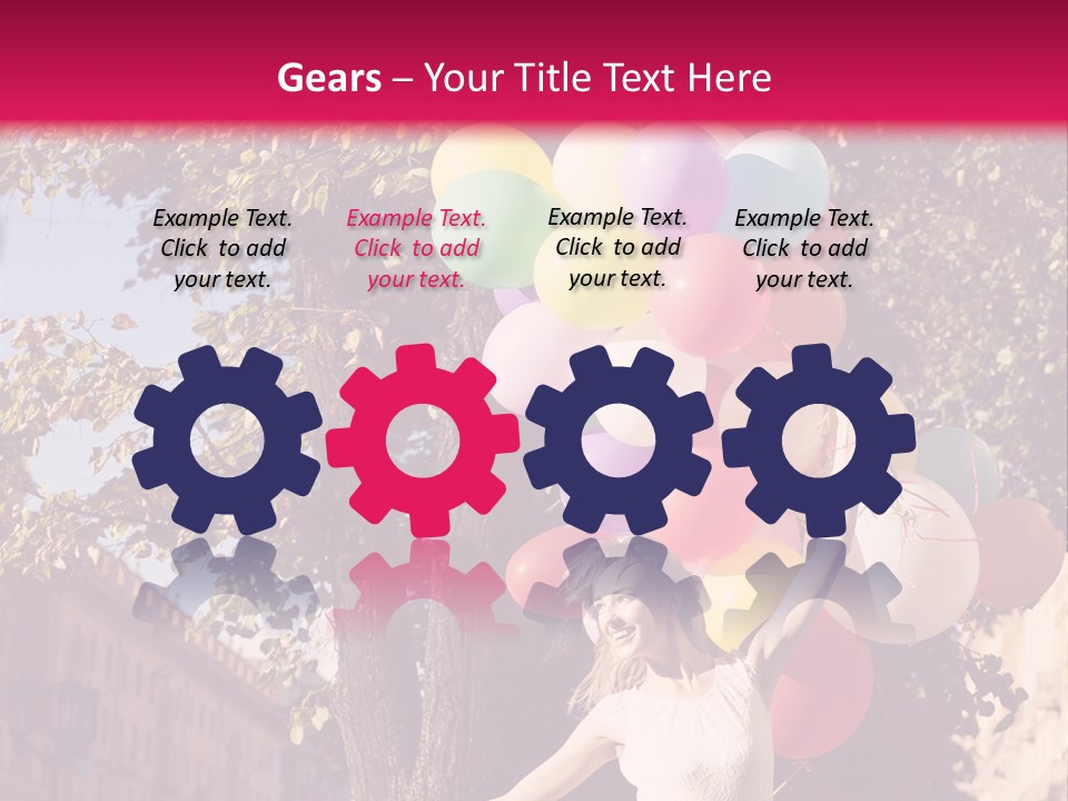 A Woman Holding A Bunch Of Balloons In Her Hands PowerPoint Template