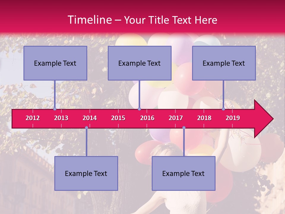 A Woman Holding A Bunch Of Balloons In Her Hands PowerPoint Template