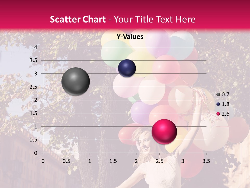 A Woman Holding A Bunch Of Balloons In Her Hands PowerPoint Template