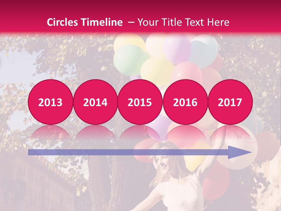 A Woman Holding A Bunch Of Balloons In Her Hands PowerPoint Template