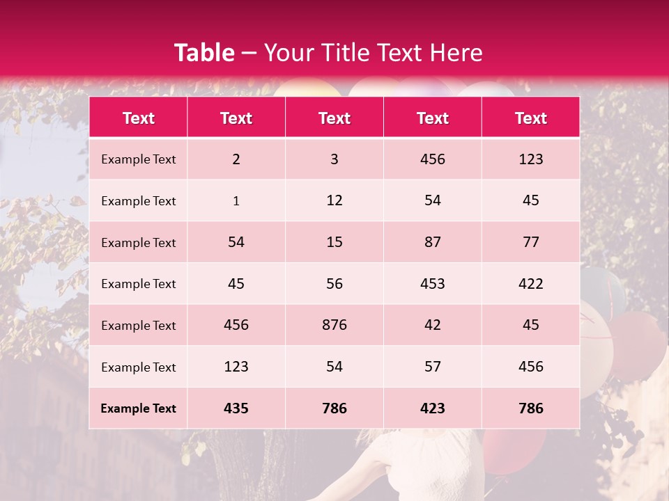 A Woman Holding A Bunch Of Balloons In Her Hands PowerPoint Template