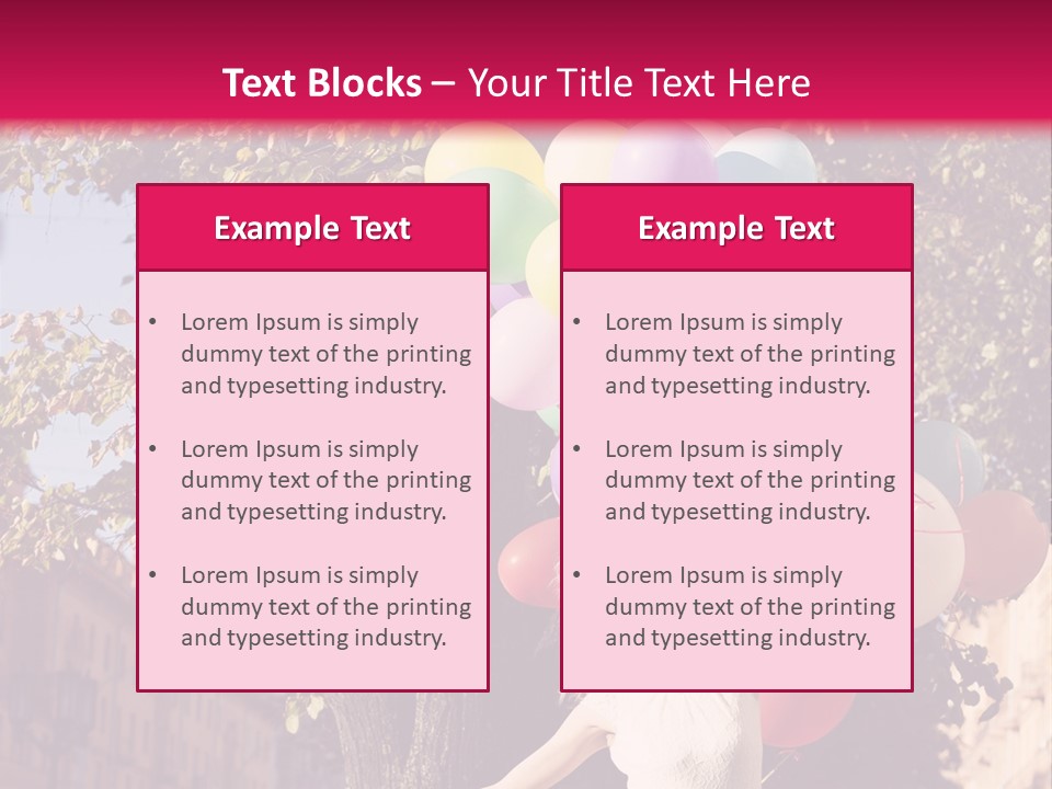 A Woman Holding A Bunch Of Balloons In Her Hands PowerPoint Template