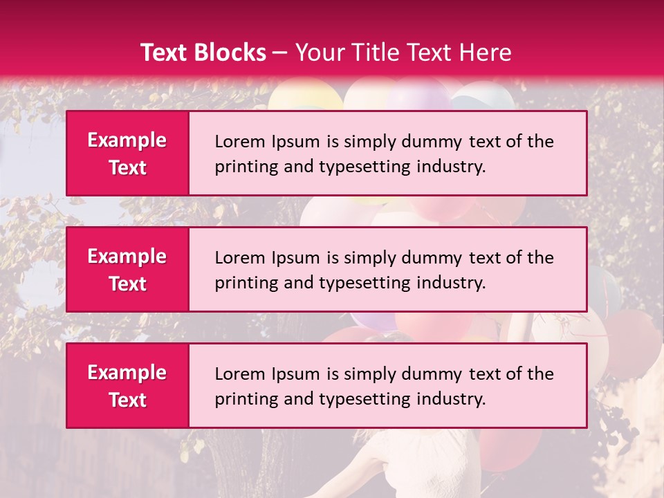 A Woman Holding A Bunch Of Balloons In Her Hands PowerPoint Template