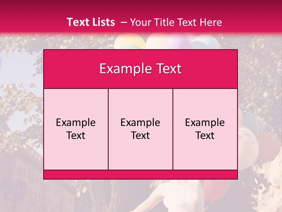 A Woman Holding A Bunch Of Balloons In Her Hands PowerPoint Template