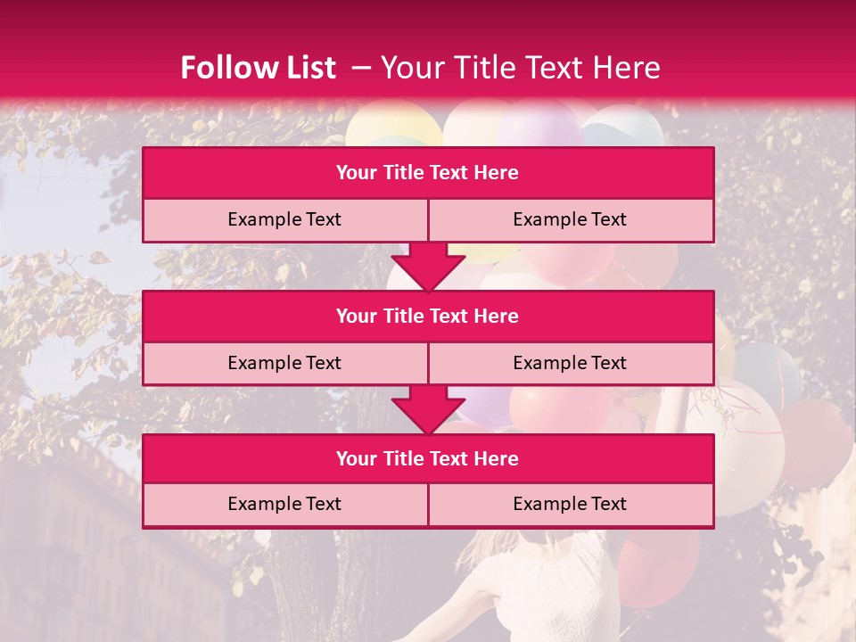 A Woman Holding A Bunch Of Balloons In Her Hands PowerPoint Template