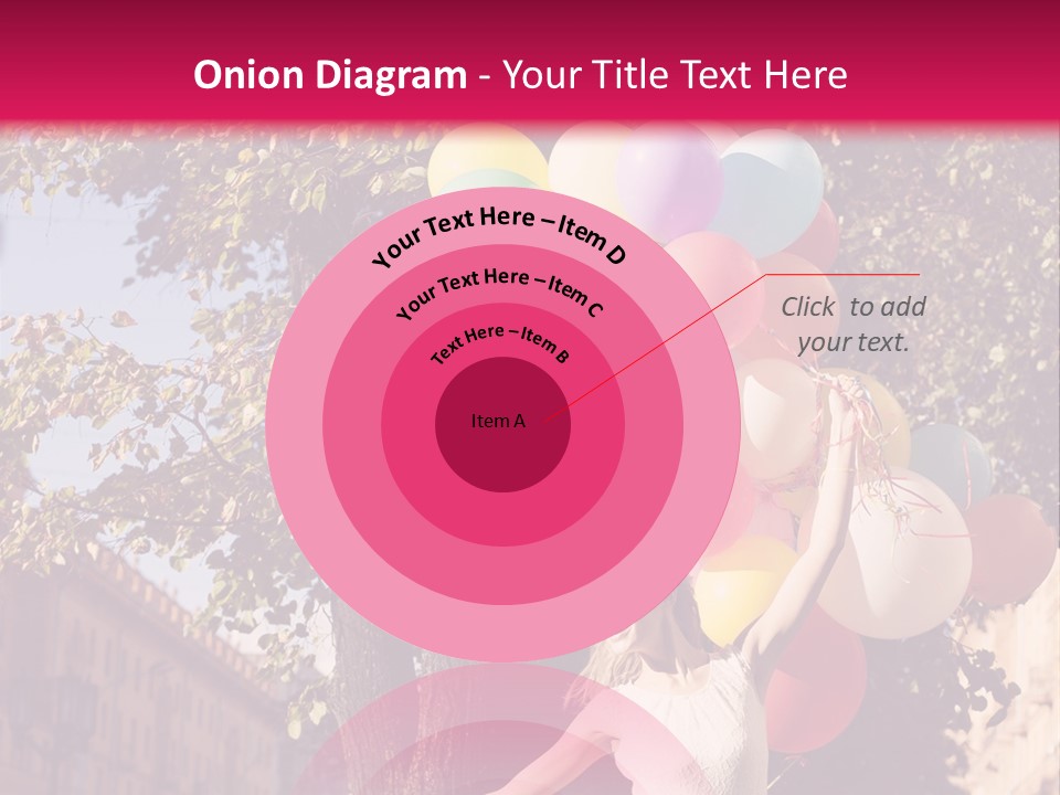 A Woman Holding A Bunch Of Balloons In Her Hands PowerPoint Template