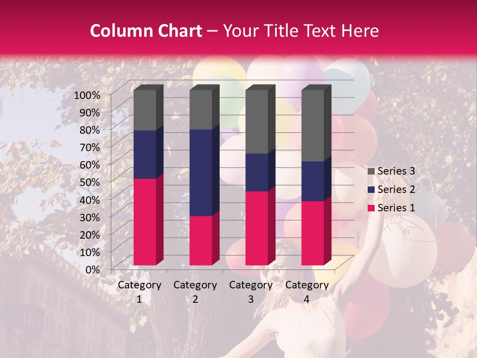 A Woman Holding A Bunch Of Balloons In Her Hands PowerPoint Template