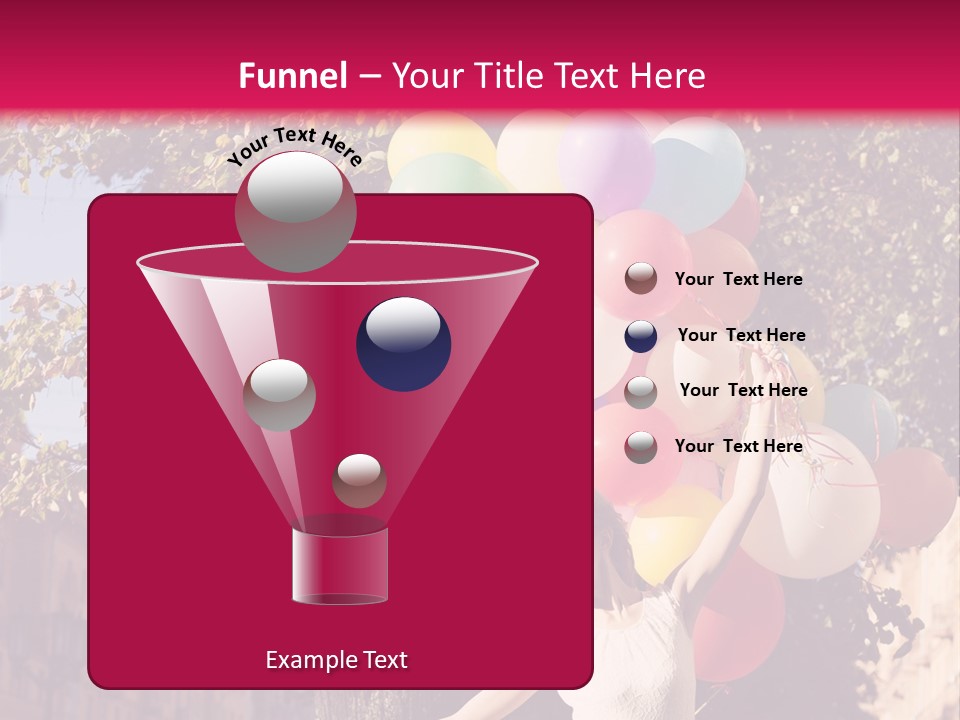 A Woman Holding A Bunch Of Balloons In Her Hands PowerPoint Template